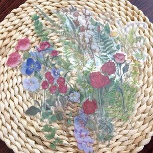 New Big Transparent Floral Botanical Stickers